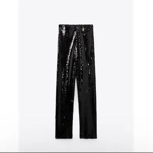 Zara Pants Jumpsuits Zara Slim Sequin Leggings Black Nwt